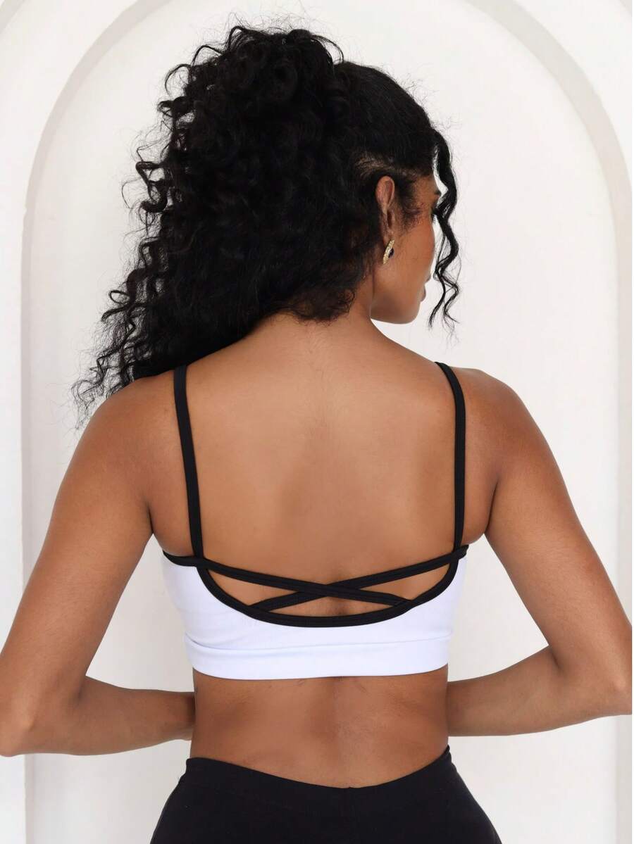 Moderna & Slim Fitness Strappy Top With Crossover On The Back - Zero Transparency - Suplex Power - Black Strips - View 1