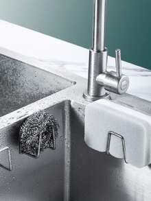 1 Piece Kitchen Sink Rack - Stick-On, No Drilling Required Sponge Rack And Drain Rack | Wall Mounted Towel And Accessory Storage Hook