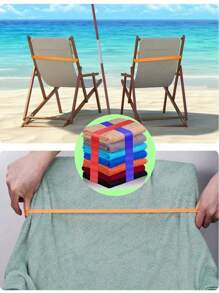 1/3/6pcs Thick Silicone Towel Bands For Beach Chair, Windproof And Stretchable Beach Towel Clips(Can Be Extended To 90 Cm),Strong Fixing Ability, Preventing Beach Towels And Bath Towels From Being Blown Away By Strong Winds, A Must-Have Item For Sunny Beaches, Easy To Clean, Colorful, Adjustable, And Reusable - Secure Fit For Pool, Cruise, Camping, Picnic, Travel, Gym, Yoga, And Outdoor Activities Summer Travel, Vacation Holiday