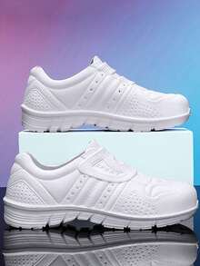 Men's, Women's, Couple's Shoes, Male & Female Youth/Student Casual Outdoor Sports Shoes, Beach Sports Shoes, Hiking Shoes, Slip-On, Non-Slip Sole, Solid Color - White - View 4