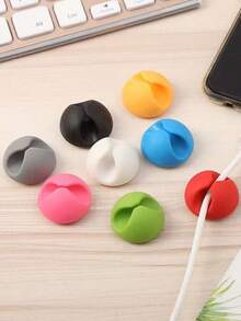 20pcs Cable Clips, Self-Adhesive Wire Clamps,Travel Essentials,For Usb-C/Headphone Jack Cables - Compact, , Space-Saving Solution,For Home Office, Desktop, Car, Nightstand - Perfect For Tech Enthusiasts, School, College, Portable Charger, Power Bank, Headphone Case, Electronic Bag, Cable Management, And Wire Keeper - Stylish And Functional Cable Organizer For Daily Use (Random Color) - Multicolor - View 3