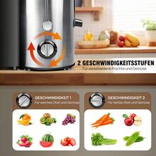 Vandise Juicer Machines, Cold Press Juicer, Whole Fruit And Vegetables With 2-Speed Setting, 3-Inch Wide Mouth Food Chute, Upgraded Version 1000W Motor Quick Juicing, 500ML Juice Cup Centrifugal Juicer Extractor Fruit And Vegetable Wide Feed Trough - 查看 4