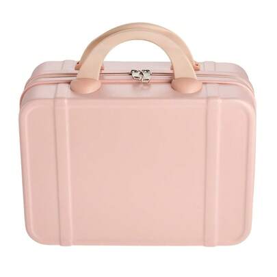 Living And Home Hard Shell Makeup Case - Compact Cosmetic Organizer (31x15.4x30.8cm) In White/Pink