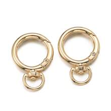 5Pcs Round Shape Rotation Alloy Lobster Spring Clasps Openable Key Ring Hook Connector Dog Chain Buckles DIY Jewelry Making Supplies - Spring Buckle - View 8