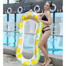 1pc PVC Inflatable Hammock With Mesh, Foldable Inflatable Backrest Adult Water Park Floating Lounge, Beach Essentials, Beach Accessories, Pool Float - Multicolor - View 3