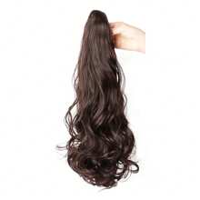 1pc Long Curly Hair Ponytail Clip-On, Big Wave High Ponytail, Natural Hair Ponytail Extension