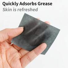 Tragbare ölaufnehmende Blättchen mit Puderquaste & Spiegeletui, Gesichts-Ölkontrolle Frische Make-up Blottingpads, 100 Stücke+Quaste+Nachfüllung 100 Stücke