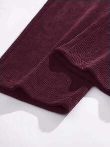 Men Spring/Autumn Corduroy Straight-Leg Pants, Comfortable Casual Loose Solid Color Versatile Trousers