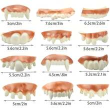 1/5/10/20/30/48 Pieces Gnarly Teeth Gag Teeth Ugly Fake Teeth Vampire Denture Teeth For Halloween Costume Party Favors Photos Props,Random Style And Color