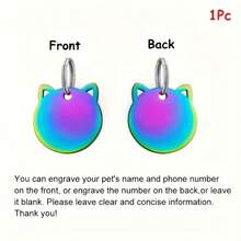 Hollow Round-Eared Cat Head Pet Tag Dog Tag Cat Tag Hollow Pet Cute Identity Tag