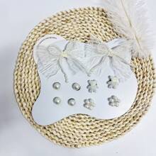 10pcs/Pack Ivory Lace Bow Shoe Charms, Fit For Clogs, Slides, Sandals, Garden Shoes, DIY Shoe Accessories