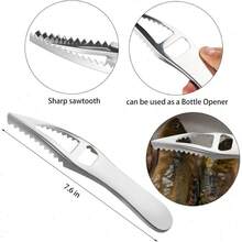 7pcs Fish Scaler Remover Set - Stainless Steel, Sawtooth, Fish Scraper, Bone Tweezers, Skin Peeler - Multi-Purpose Tools For Family, Seafood Markets - 7件套 - 查看 7