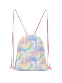 3D Unicorn Print Drawstring Sports Backpack, Durable Cartoon Pattern Drawstring Knapsack For Hiking, Fitness, Travel - Drawstring Bag - View 12