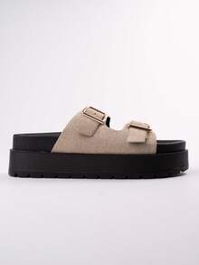 Slide Sandals - Taupe - View 5