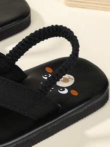 1 双可爱印花防滑一脚蹬人字拖，儿童户外鞋