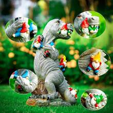 Garden Gnomes Statues Yard Decorations Outdoor Garden Decor, 14" Dinosaur Gnomes Garden Statues, Patio, Lawn Ornament, Gardening Gifts For Women For Housewarming