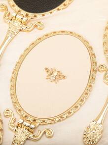 1 Stück [Muttertagsexplosion] Französisch leicht luxuriöser Handschminkspiegel Tischspiegel Dual-Use Prinzessin Schminkspiegel Social-Media-Star Der gleiche Stil Badezimmerspiegel Tragbarer Schminkspiegel Geburtstaggeschenk für Frauen