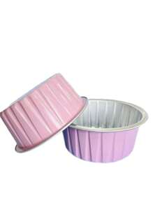 Mini Baking Tray With Lid - Disposable Aluminum Foil Square Cup, Suitable For Cupcakes, Brownies, Muffins And Desserts - Perfect For Weddings, Parties And Kitchens, Essential For Kitchen Baking | Modern Kitchenware | Ribbed Texture Cup