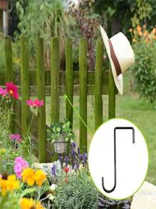 1/4/8pcs Heavy Duty Fence Hooks, Plant Hanging Hooks For Indoor/Outdoor, Garden Hanging Brackets, For Plants, Bird Feeders, Lanterns, Fences (Black+White)