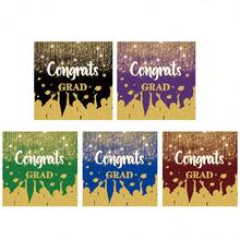 20PCS Gatherfun Graduation Party Napkins 2025 Graduation Party Supplies Purple Napkins Cocktail Napkins For Congrats Grad Party Decorations - Black - View 1