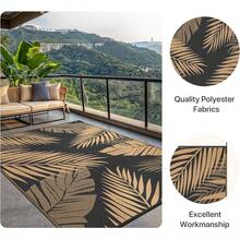 Outdoor Rug Garden Rugs Outdoor Waterproof Reversible Washable UV Resistant Carpet Modern Large Area Rugs For Patios Garden RV Picnic Backyard Balcony 180x275cm Black Brown - 180x275cm(Rectangular) - View 4