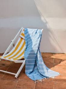 Cirelle 1 Stück klassische Serie, nicht schrumpfende Strandtuch mit Fransen, 90*180CM (35.5*71 Zoll), sandabweisend, schnelltrocknend, leicht, geeignet für Spa, Reisen, gestreiftes Design Sporttuch Sommer Reise, Urlaub Strandurlaubs-Grundlagen