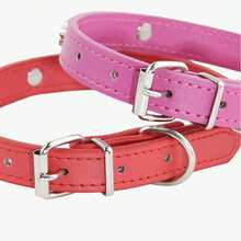 定制刻字仿皮狗项圈，配骨头形状铭牌，双面可个性化刻宠物名字和电话号码，金属防丢脚印身份牌，时尚犬猫配饰，中小型宠物的理想礼物，狗项圈 - 彩色 - 查看 5