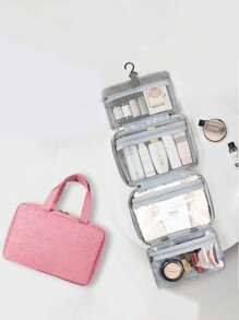 Bolsa de Higiene de Gancho Pendente com Grande Capacidade, Bolsa de Maquiagem À Prova D'água Dobrável, Organizador de Viagem, Bolsa Cosmética, Bolsa de Maquiagem, Bolsa de Viagem de Higiene, Bolsa de Armazenamento de Maquiagem para Mulheres, Bolsa de Armazenamento de Maquiagem e Lâminas, Organizador de Maquiagem Multifuncional para Praia, Férias, Negócios, Materiais Escolares para Estudante, Trabalhador de Escritório