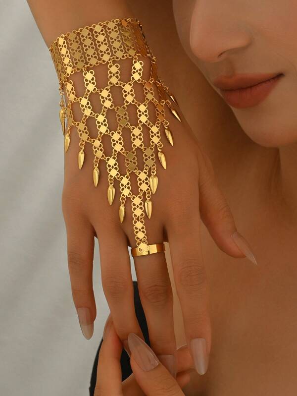 1 peça pingente vintage de semente de girassol e moeda do Oriente Médio, corrente de dedo, acessório versátil, presente de Natal