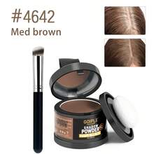 Goiple 5g Polvo fijador para la línea del cabello, resistente al agua, cobertura instantánea, ocultador de raíces, reparación de peluca de encaje, adecuado para rellenar sienes, cejas, barba, malla de peluca y frente, herramienta de maquillaje para mejorar el ocultador de bordes, incluye espejo pequeño, borla esponjosa y pincel para la línea del cabello. - Negro - Ver 19