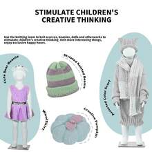 Mini 48-Pin Knitting Machine: Educational Weaving Toy For Kids – Knit Hats, Scarves & Sweaters - Pink - View 9