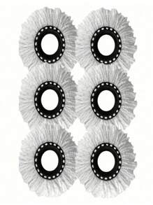 1/3/5/6/8 Pcs Rotating Mop Replacement Heads, With Ultra-Fine Fiber And Washable Features, Compatible With Round Vortex Rotating Mop, Standard Round Cleaning Replacement, Home Cleaning Essential For Mirror-Like Smooth Floor, Removes Grease And Dust