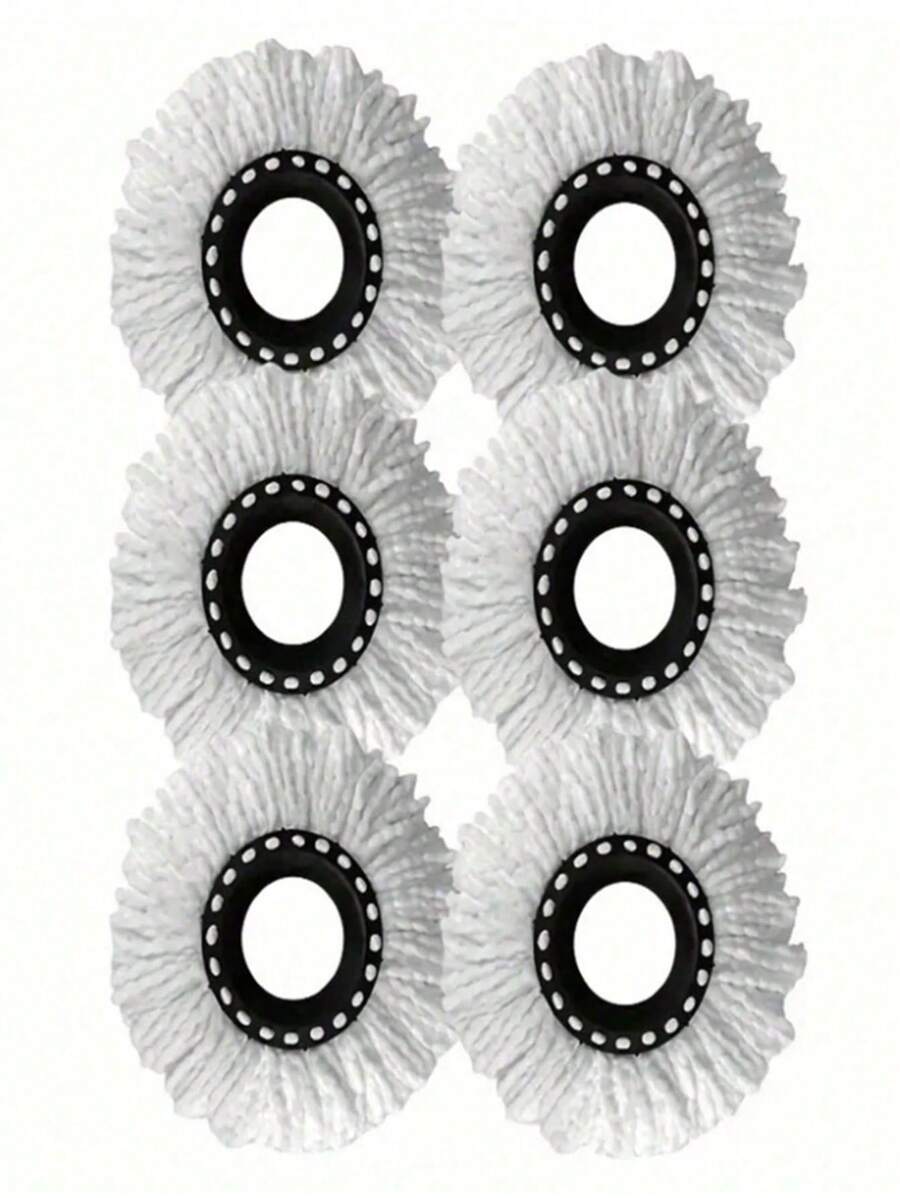 1/3/5/6/8 Pcs Rotating Mop Replacement Heads, With Ultra-Fine Fiber And Washable Features, Compatible With Round Vortex Rotating Mop, Standard Round Cleaning Replacement, Home Cleaning Essential For Mirror-Like Smooth Floor, Removes Grease And Dust
