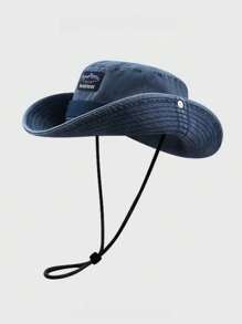 1pc Men's Sun Block Bucket Hat, Outdoor Hiking Climbing Fishing UV Protection Cowboy Hat, Unisex Sun Hat