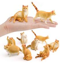 1pc/8pcs Realistic Mini Pet Cat Model Decoration Toys - Multicolor - View 5