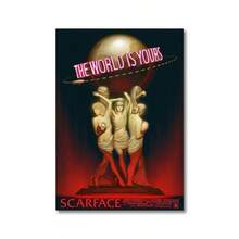 FajerminArt 1/3/5 件可选画框励志“世界属于你”帆布海报 - 完美的客厅/厨房墙壁艺术，理想的肖像礼物