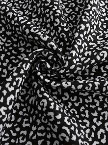 女士休闲宽松抽绳腰裤，梭织面料，适合所有季节 - 黑色 - 查看 5