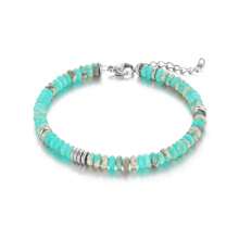 1pc Fashion Minimalist Versatile Stainless Steel & Natural Stone Bracelet, Multi-Color Options Suitable For Women Daily Wear