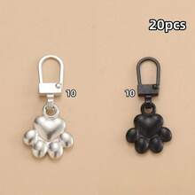 5/10/20pcs Dog Paw Metal Zipper Pulls, DIY Replacement Keychain Suitable For Luggage, Wallets, Jackets, Backpacks, Etc. - Multicolor - View 21