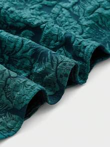 Vestido midi elegante de unicolor de alta gama francés con ajuste en la cintura y tirantes para invitados de boda de verano, vestido de fiesta verde - Verde Oscuro - Ver 5