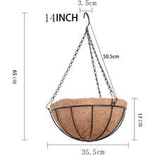 4 Pack 14 Inch Hanging Baskets For Plants Outdoor Metal Hanging Planter Basket With Coco Coir Liner Hanging Flower Pots Holder For Garden, Patio(Flower) - 14 Inch - View 6
