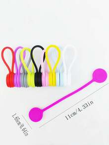 5件/10件 第二代升级硅胶磁铁绕线器 创意耳机式理线器 防掉落磁铁绕线器，磁性线圈适用于耳机和数据线，线缆管理收纳配件，送给朋友的理想礼物