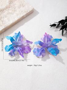 1 Pair Flower Pendant Earrings, European And American Fashion Vacation Style For Women, Color And Flower Shape Randomly Assorted