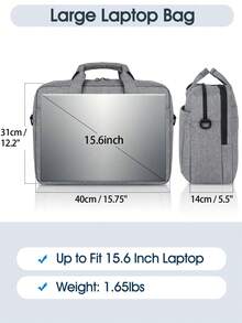 NEWHEY 15.6 Inch Business Laptop Bag, Large Capacity A4 Compatible, Lightweight, Shock-Resistant, Waterproof, Shoulder Strap, Dual-Directional Luggage Handle, Suitable For Business, Commuting, Men