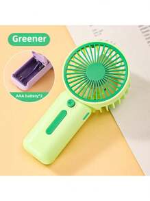 1 pezzo Mini ventilatore portatile alimentato a batterie 2xAAA (batterie non incluse) per il ritorno a scuola