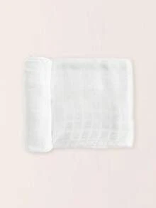1 pieza Manta de gasa unisex para bebé, manta de envolver, fresca y suave, manta de verano para niños, manta para cochecito de paseo, manta de envolver para recién nacidos, tela de envoltura - Blanco - Ver 7