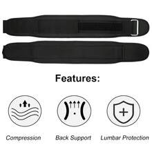 Weight Lifting Belt Gym Workout Fitness Squats Bodybuilding Powerlifting Strength Training Squat Or Deadlift Back Support Straps Brace - màu đen - Xem 6