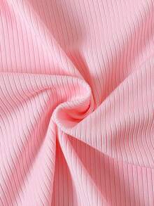 2pcs/Set Girls Summer New Fashion Casual Solid Color Short Sleeve Blouse And Long Pants, Versatile Leisure Outfit - Pink - View 6