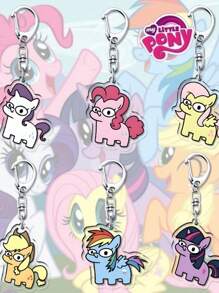 MY LITTLE PONY 1 pièce Porte-clés pendentif avec personnages mignons de la série de dessins animés My Little Pony (Twilight Sparkle, arc-en-ciel Dash, Pinkie Pie, Fluttershy). Convient pour les sacs à dos, les vacances, les faveurs de fête, la décoration de la chambre, la décoration de la maison, la décoration murale, la décoration scolaire, les surprises scolaires, la décoration de dortoir, la rentrée scolaire.