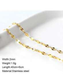 1pc Stainless Steel Lips Detail Clavicle Chain Necklace For Women